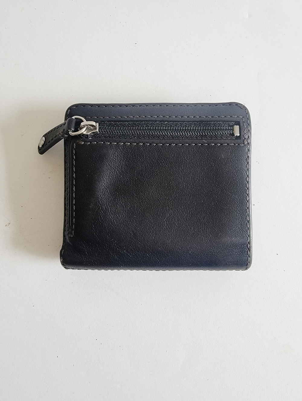 COACH Mini Small Black Leather Bifold Wallet with Horse & Carriage Logo Tiny - Picture 7 of 16